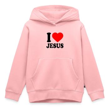 I love jesus - Kinder Premium Organic Hoodie - Rosa - Vorne - AI Model Kid Female (0cm)