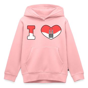 J’aime Köln Ich liebe Köln Cologne Ville Allemagne - Sweat Premium à capuche enfant bio - rose - Devant - AI Model Kid Female (0cm)