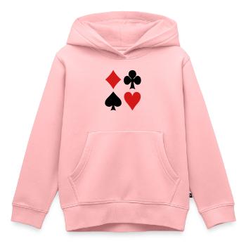 Karten - Poker - Kinder Premium Organic Hoodie - Rosa - Vorne - AI Model Kid Female (0cm)
