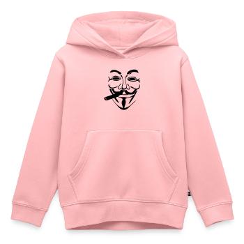 anonymous masque mask cigare1 - Sweat Premium à capuche enfant bio - rose - Devant - AI Model Kid Female (0cm)