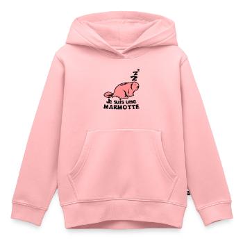 je suis une marmotte animal expression - Sweat Premium à capuche enfant bio - rose - Devant - AI Model Kid Female (0cm)