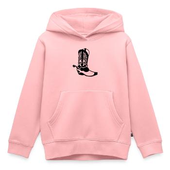 cow-boy - Sweat Premium à capuche enfant bio - rose - Devant - AI Model Kid Female (0cm)