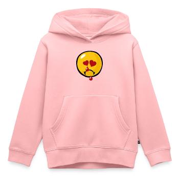 Smiley Sadness Heartbroken - Sweat Premium à capuche enfant bio - rose - Devant - AI Model Kid Female (0cm)