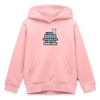 je vais avoir un partenaire de bêtise grand frère - Sweat Premium à capuche enfant bio - rose - Devant - AI Model Kid Female (0cm)