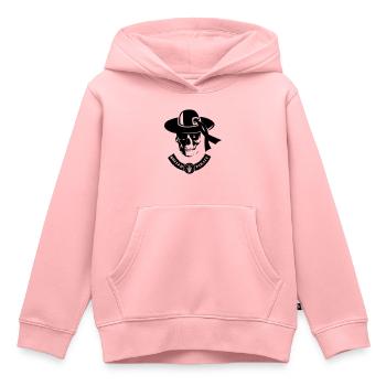 tete de mort crane breizh pirate gang - Sweat Premium à capuche enfant bio - rose - Devant - AI Model Kid Female (0cm)