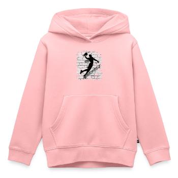 Basket-ball - Sweat Premium à capuche enfant bio - rose - Devant - AI Model Kid Female (0cm)