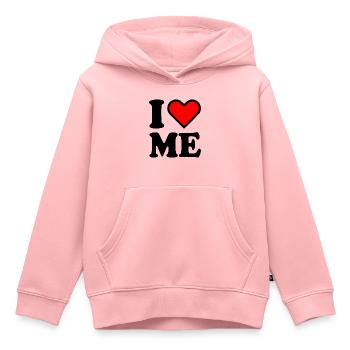 I love me - Kinder Premium Organic Hoodie - Rosa - Vorne - AI Model Kid Female (0cm)