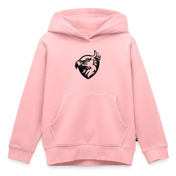 tête d'aigle avec aile en profil avec un bouclier - Sweat Premium à capuche enfant bio - rose - Devant - AI Model Kid Female (0cm)