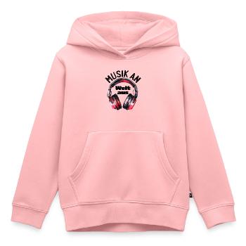 Kopfhörer: Musik an - Welt aus - Kinder Premium Organic Hoodie - Rosa - Vorne - AI Model Kid Female (0cm)