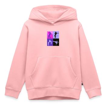 dancer, dancing, illustration, dancer, graffiti - Kids Premium Organic Hoodie - rose - Front - AI Model Kid Female (0cm)