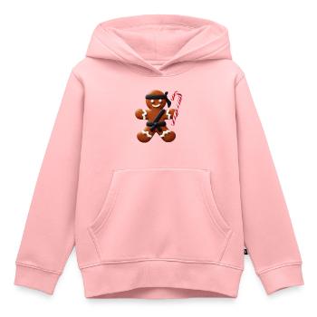 Lustige Ninja Lebkuchenmann Keks-Zuckerstange - Kinder Premium Organic Hoodie - Rosa - Vorne - AI Model Kid Female (0cm)