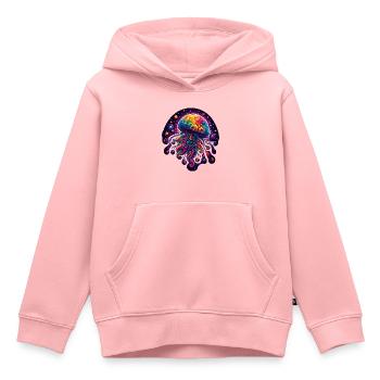 Méduse graphique - Sweat Premium à capuche enfant bio - rose - Devant - AI Model Kid Female (0cm)