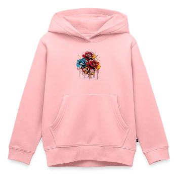 Blumen Frauen Mädchenpower Design Kunst Weiblich Rose - Kinder Premium Organic Hoodie - Rosa - Vorne - AI Model Kid Female (0cm)