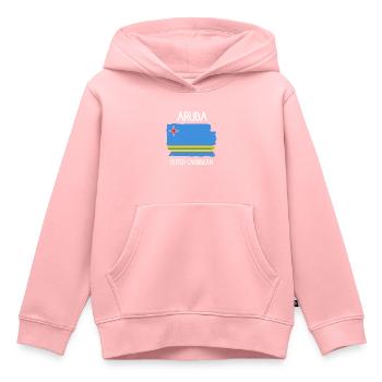 Drapeau d’Aruba - Caraïbes néerlandaises - Caraïbes - Sweat Premium à capuche enfant bio - rose - Devant - AI Model Kid Female (0cm)