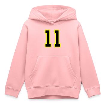 11 Zahl Trikot - Kinder Premium Organic Hoodie - Rosa - Vorne - AI Model Kid Female (0cm)