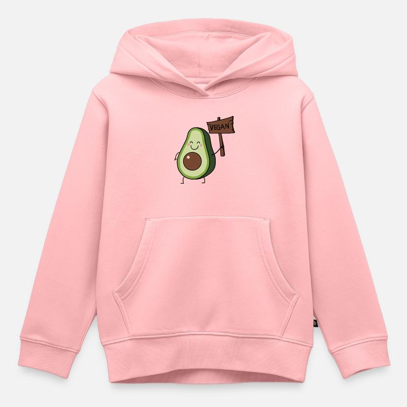 Avocat végétalien - Sweat Premium à capuche enfant bio - rose