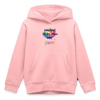 Leben ist Gummi - Kinder Premium Organic Hoodie - Rosa - Vorne - AI Model Kid Female (0cm)
