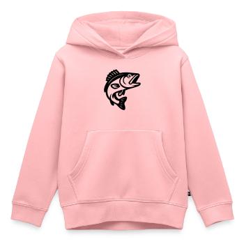 Fisch Silhouette - Kinder Premium Organic Hoodie - Rosa - Vorne - AI Model Kid Female (0cm)