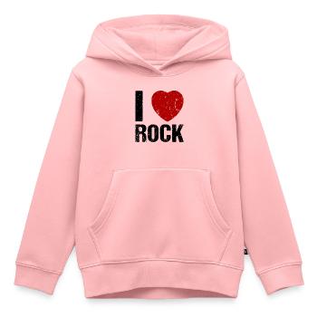 I love Rock Heart Rock 'n' Roll Music - Kids Premium Organic Hoodie - rose - Front - AI Model Kid Female (0cm)