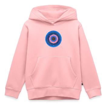 Oeil, Oeil Bleu, Mauvais Oeil, Nazar, Fatima - Sweat Premium à capuche enfant bio - rose - Devant - AI Model Kid Female (0cm)