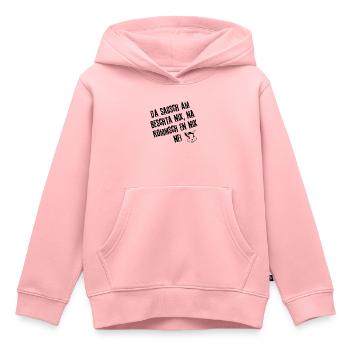 Kluger Schweiger | Redewendung - Kinder Premium Organic Hoodie - Rosa - Vorne - AI Model Kid Female (0cm)
