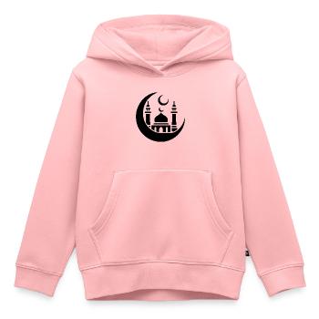 Moschee Silhouette mit Halbmond: Islamische Kunst - Kinder Premium Organic Hoodie - Rosa - Vorne - AI Model Kid Female (0cm)