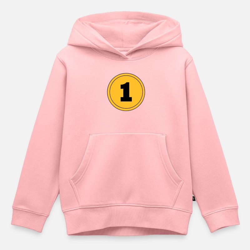 Nummer 1 - Kinder Premium Organic Hoodie - Rosa
