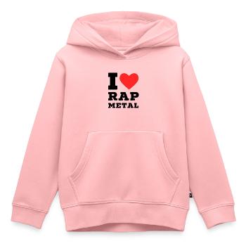 Ich liebe Rap Metal - Kinder Premium Organic Hoodie - Rosa - Vorne - AI Model Kid Female (0cm)