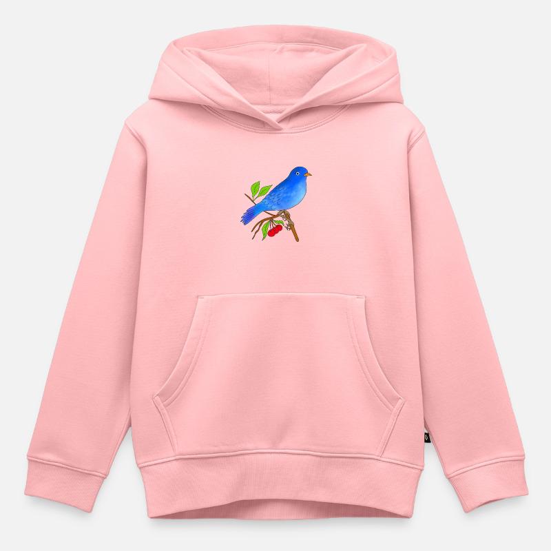Oiseau bleu - Sweat Premium à capuche enfant bio - rose