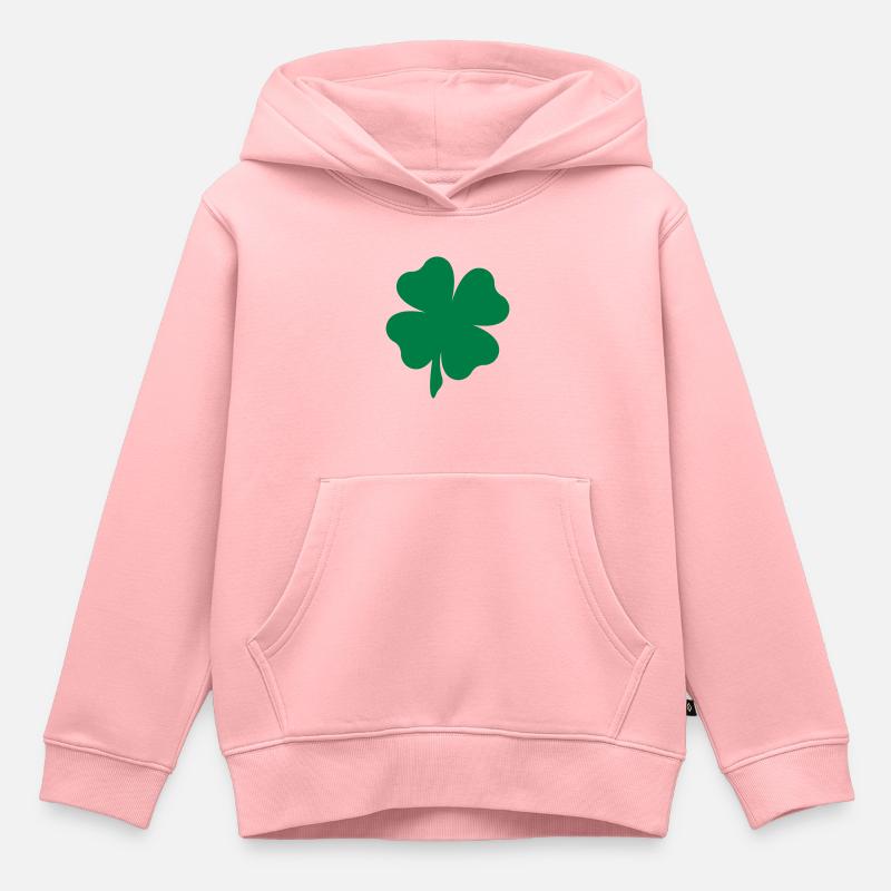 trèfle - Sweat Premium à capuche enfant bio - rose