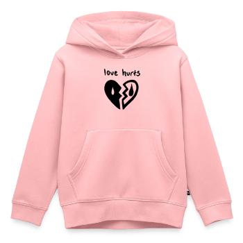 Love Hurts. Liebe tut weh - Kinder Premium Organic Hoodie - Rosa - Vorne - AI Model Kid Female (0cm)