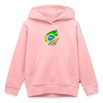 brazilien countries football - Kinder Premium Organic Hoodie - Rosa - Vorne - AI Model Kid Female (0cm)