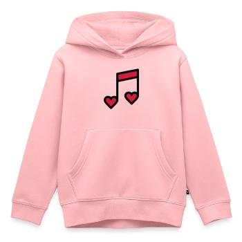Note de musique romantique - Sweat Premium à capuche enfant bio - rose - Devant - AI Model Kid Female (0cm)