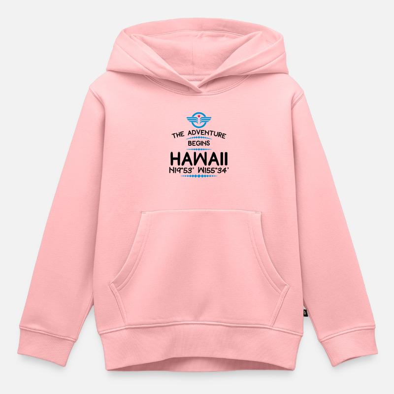 Hawaï - Sweat Premium à capuche enfant bio - rose