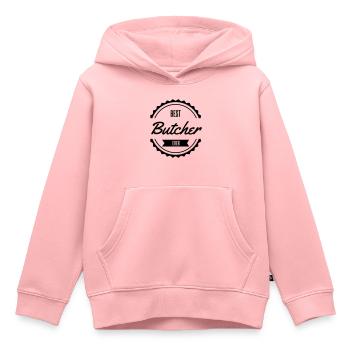 best butcher Metzger boucher - Sweat Premium à capuche enfant bio - rose - Devant - AI Model Kid Female (0cm)