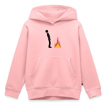 fire extinguish flames hot fire brigade logo in ste - Kids Premium Organic Hoodie - rose - Front - AI Model Kid Female (0cm)