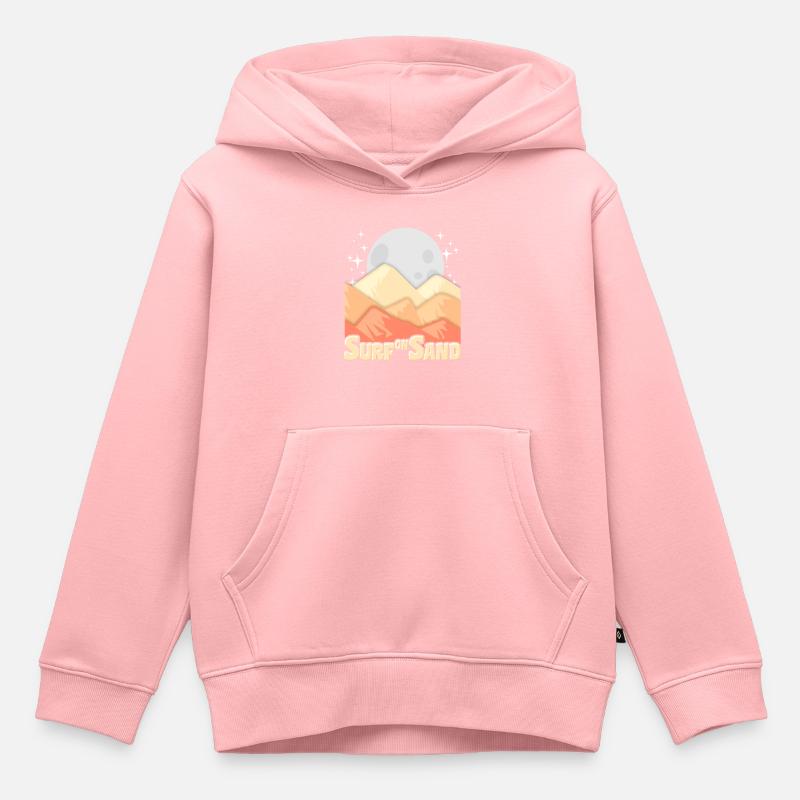 Surf sur le sable - Sweat Premium à capuche enfant bio - rose