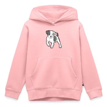 chien - Sweat Premium à capuche enfant bio - rose - Devant - AI Model Kid Female (0cm)