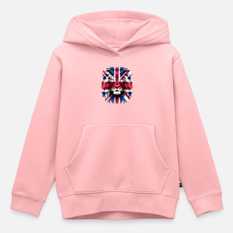 Leone britannico - Felpa Premium con cappuccio bambino bio - rosa