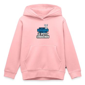 je suis le benjamin de la famille - Sweat Premium à capuche enfant bio - rose - Devant - AI Model Kid Female (0cm)