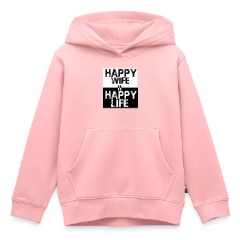 Happy Wife Happy Life - Kinder Premium Organic Hoodie - Rosa - Vorne - AI Model Kid Female (0cm)