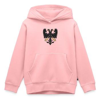 Aigle double - Sweat Premium à capuche enfant bio - rose - Devant - AI Model Kid Female (0cm)