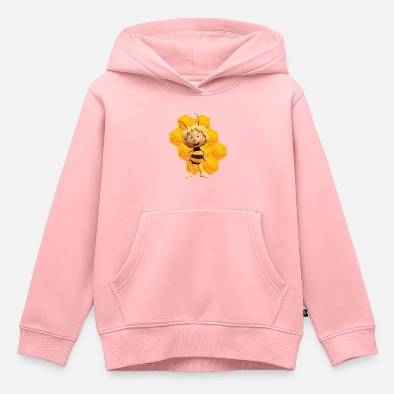 Maya L’Abeille 3 Rayon De Miel - Sweat Premium à capuche enfant bio - rose