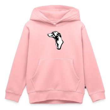 greyhound BACKGROUND - Kinder Premium Organic Hoodie - Rosa - Vorne - AI Model Kid Female (0cm)