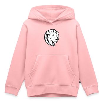 lion - Sweat Premium à capuche enfant bio - rose - Devant - AI Model Kid Female (0cm)