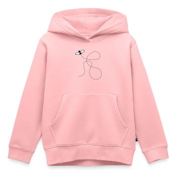 Mouche de ligne en pointillés - Sweat Premium à capuche enfant bio - rose - Devant - AI Model Kid Female (0cm)