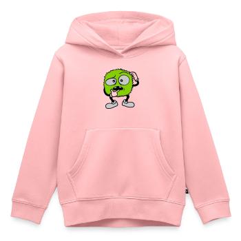 Monstre au visage sceptique comique - Sweat Premium à capuche enfant bio - rose - Devant - AI Model Kid Female (0cm)