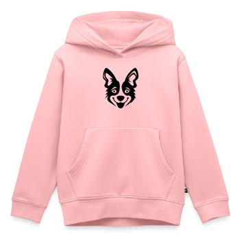 Happy Shiba Inu Chien Langue tendue - Sweat Premium à capuche enfant bio - rose - Devant - AI Model Kid Female (0cm)
