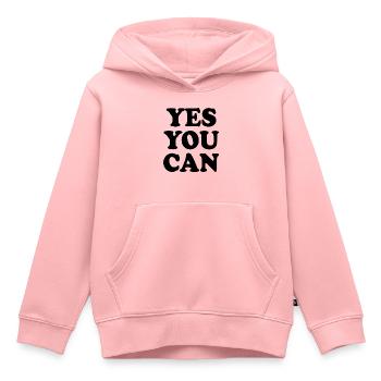 Yes you can - Sweat Premium à capuche enfant bio - rose - Devant - AI Model Kid Female (0cm)