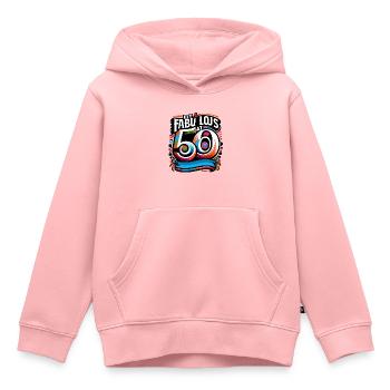 En forme et fabuleux à 50 ans - Sweat Premium à capuche enfant bio - rose - Devant - AI Model Kid Female (0cm)